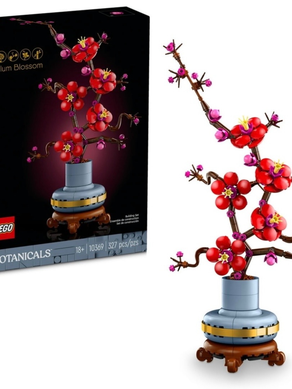 LEGO Plum Blossom Set with Red, Pink & Yellow Flowers - Picture 2 of 7
